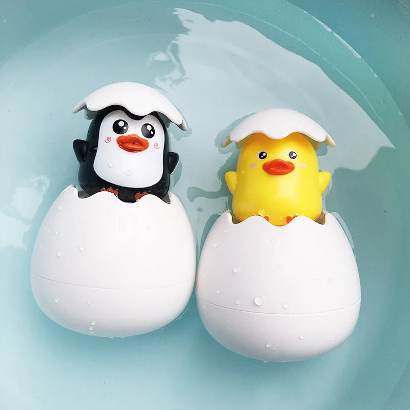 Baby Bath Toy = Duck Penguin Egg Water Spray