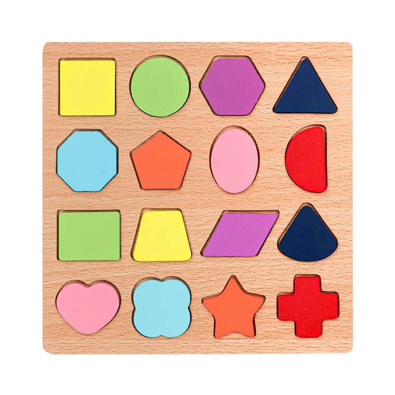 Alphabetic Arithmetic Number Geometric Shapes Wooden Puzzles