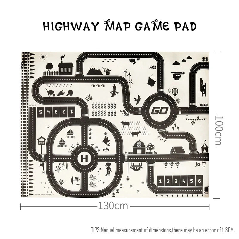 130*100CM Road Map Carpet