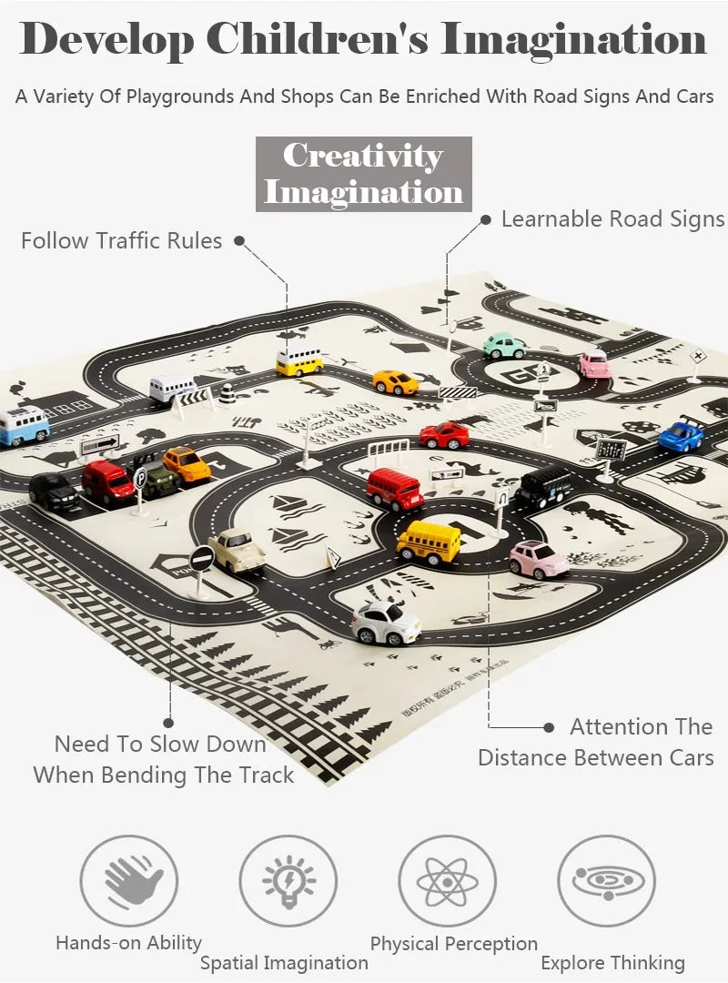 130*100CM Road Map Carpet