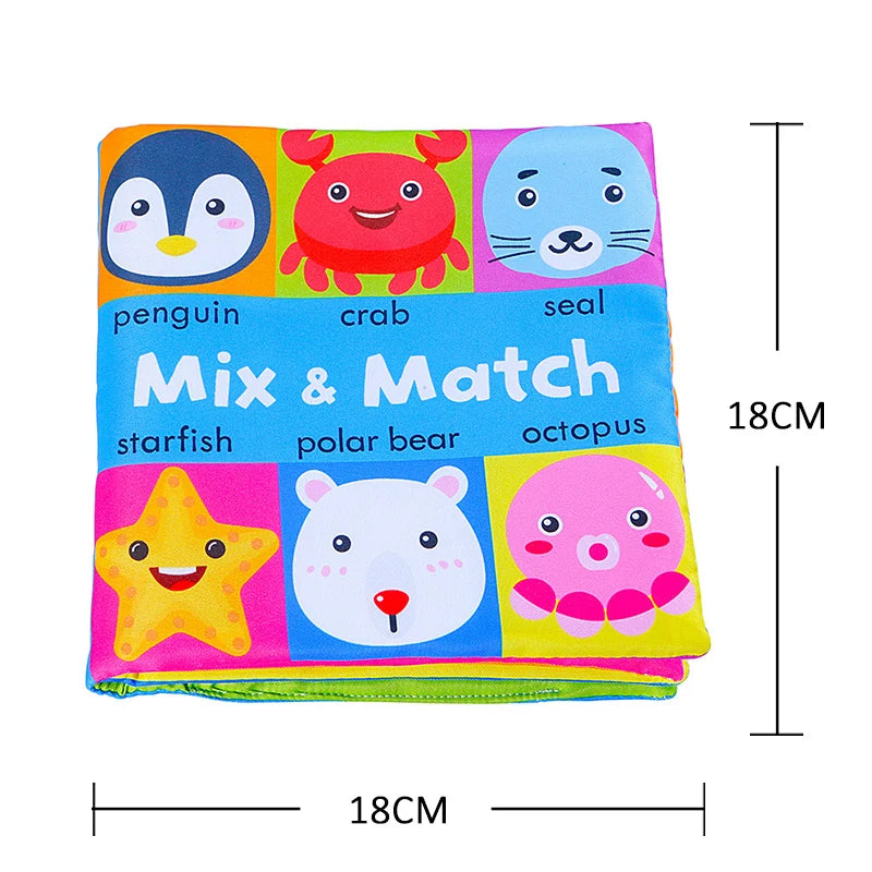 Cartoon Animal Face Matching Cloth Book