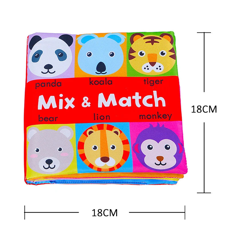 Cartoon Animal Face Matching Cloth Book