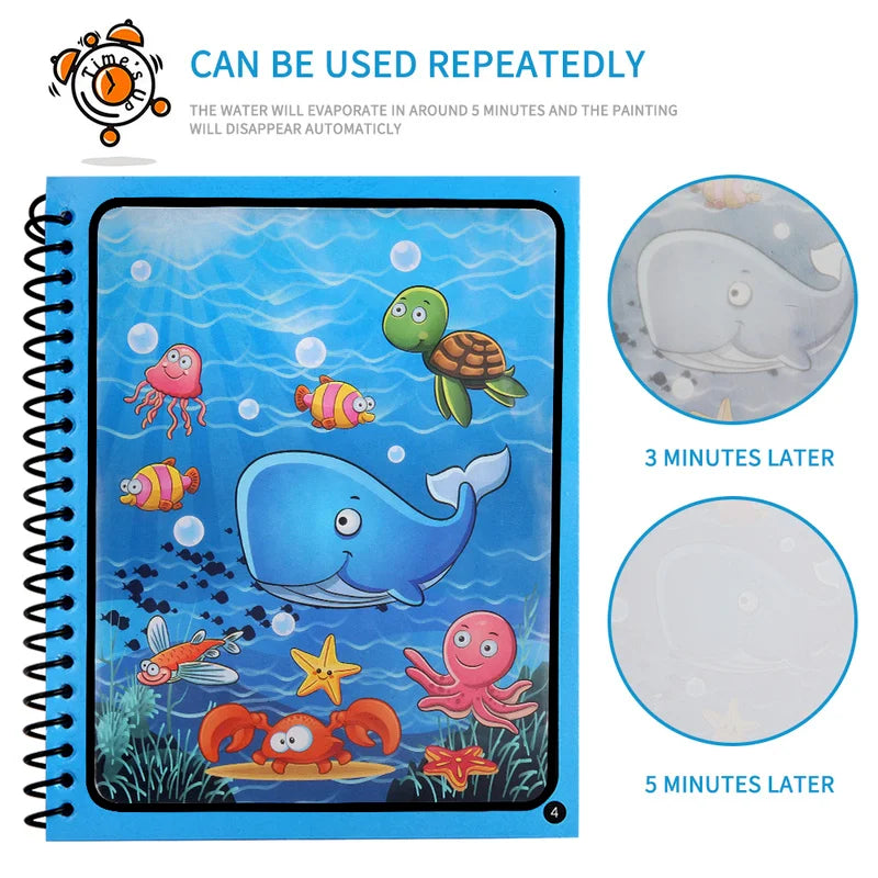 Magical Water Drawing Reusable Coloring Book