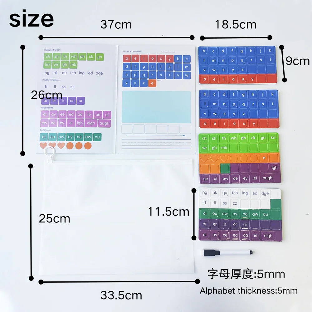 Magnetic Phonics Tiles Alphabet Set