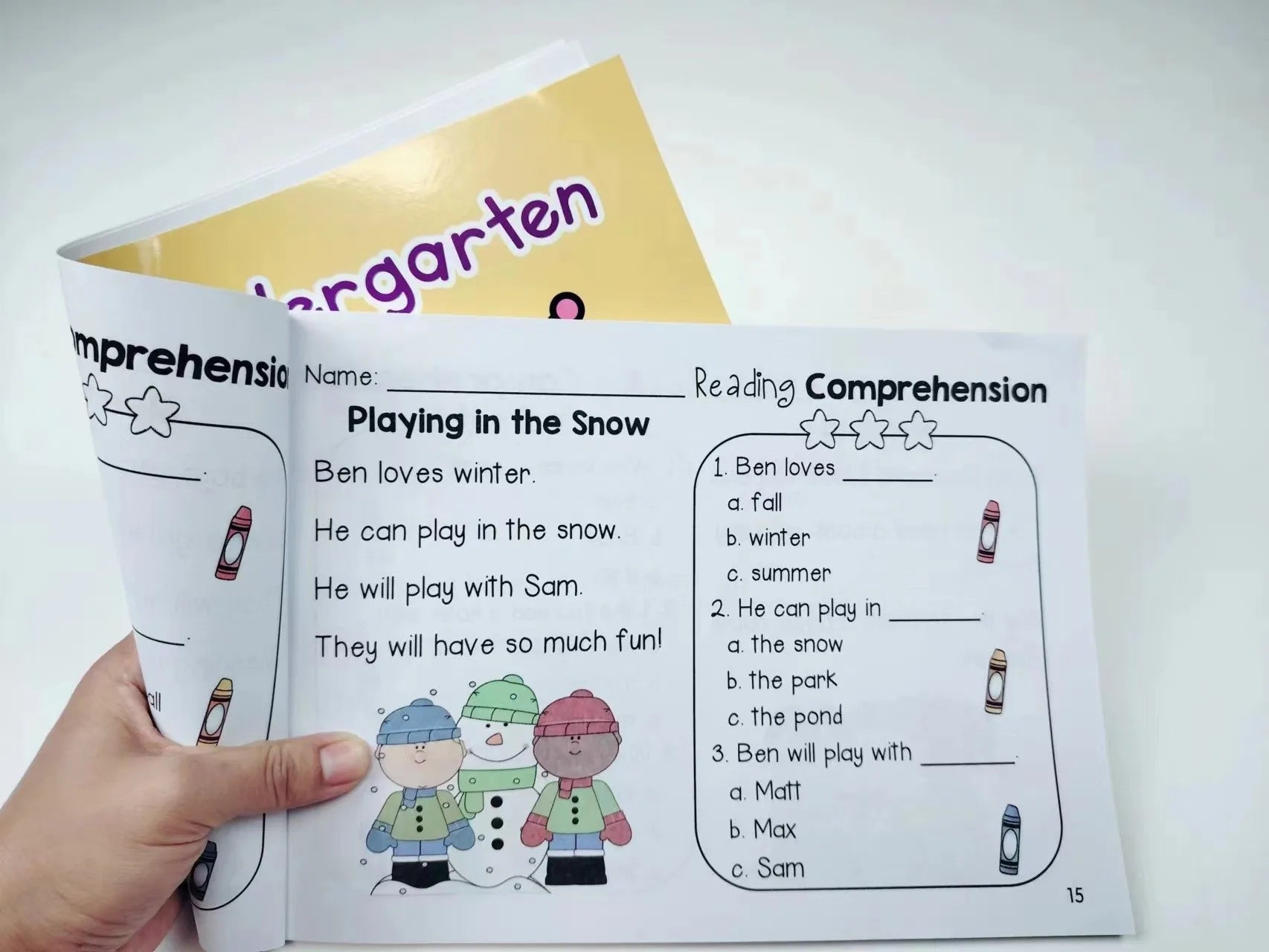 Reading Comprehension  Kindergarten Using Sentences Pictures and Questions