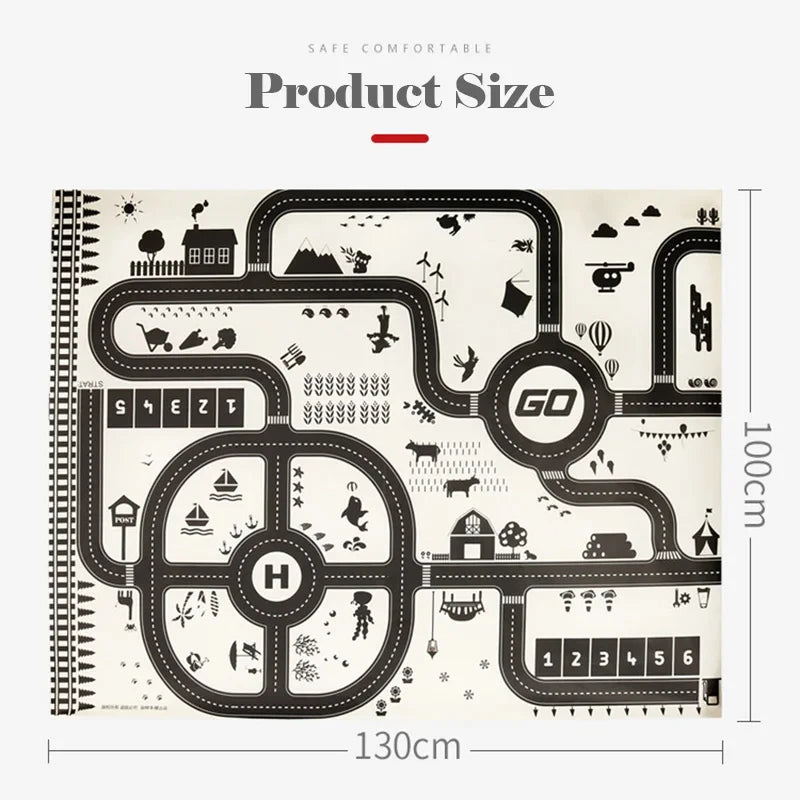 130*100CM Road Map Carpet