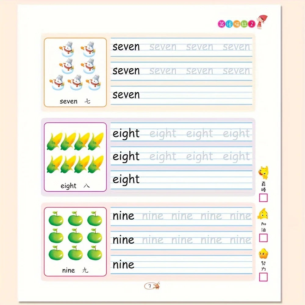 2 Books/set Tracing Books - Handwriting Exercises - Learn to Write Alphabet