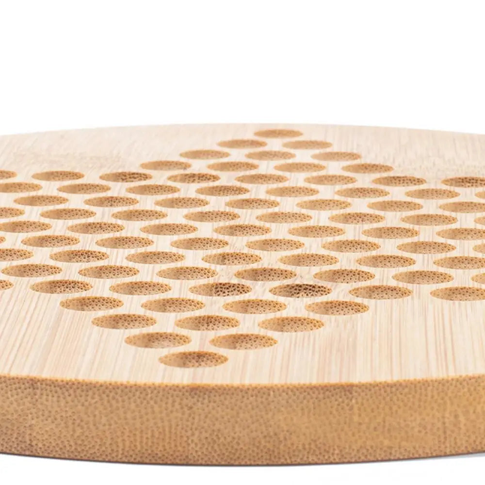 Chinese Wooden Checkers Board with Glass Beads