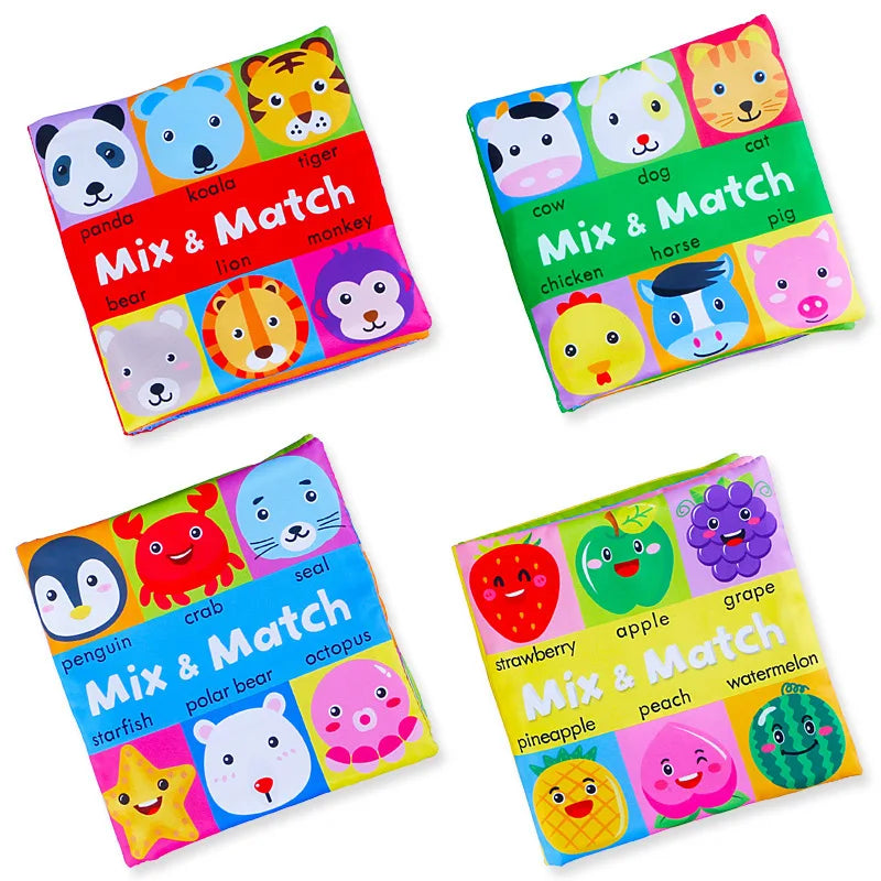 Cartoon Animal Face Matching Cloth Book