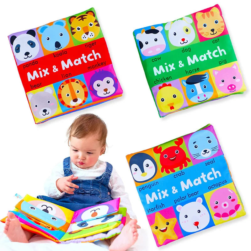 Cartoon Animal Face Matching Cloth Book
