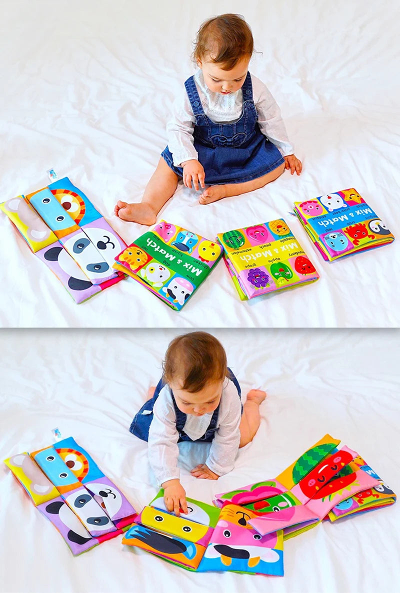 Cartoon Animal Face Matching Cloth Book