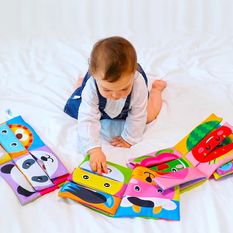 Cartoon Animal Face Matching Cloth Book