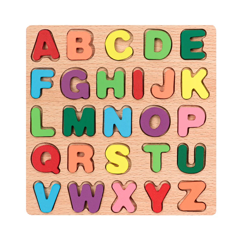 Alphabetic Arithmetic Number Geometric Shapes Wooden Puzzles