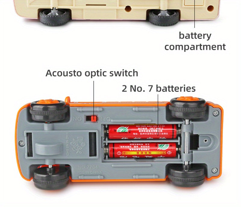 City Bus Toys Cars for Boys Girls with Sound Light Up & Open-able Doors