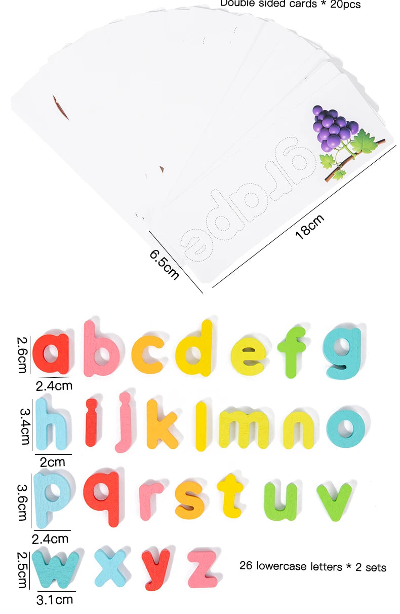 Wooden Puzzle See & Spell Learning Alphabet Spelling Words Words & Matching Letters