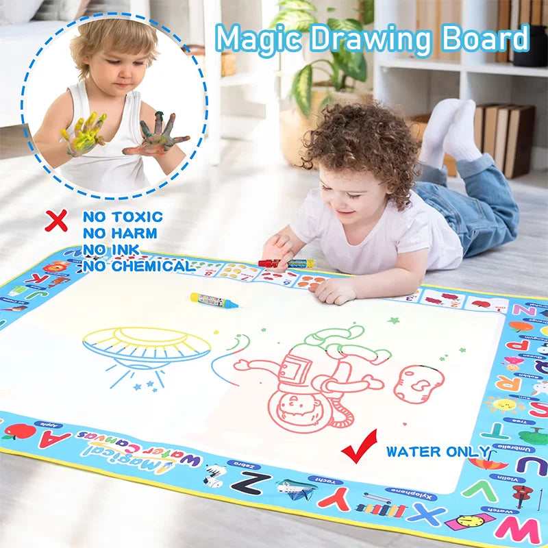 100x80CM Magic Water Drawing Mat Reusable Magic Pens Coloring Doodle Painting Board