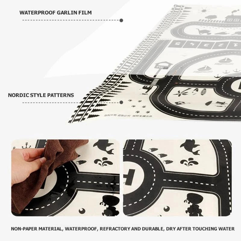 130*100CM Road Map Carpet