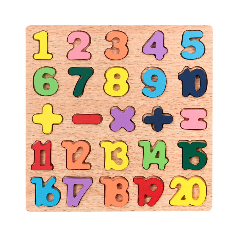 Alphabetic Arithmetic Number Geometric Shapes Wooden Puzzles