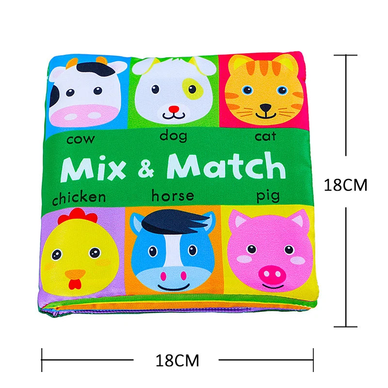 Cartoon Animal Face Matching Cloth Book